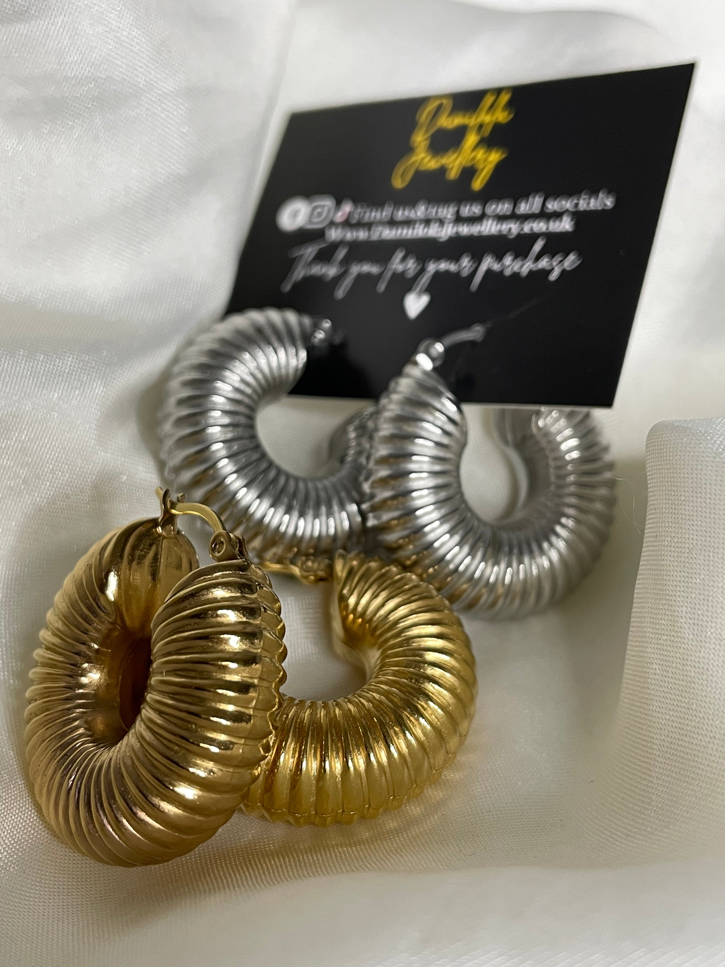 ‘Sade’ Ridge Hoops - Gold/Silver *LAST CHANCE*