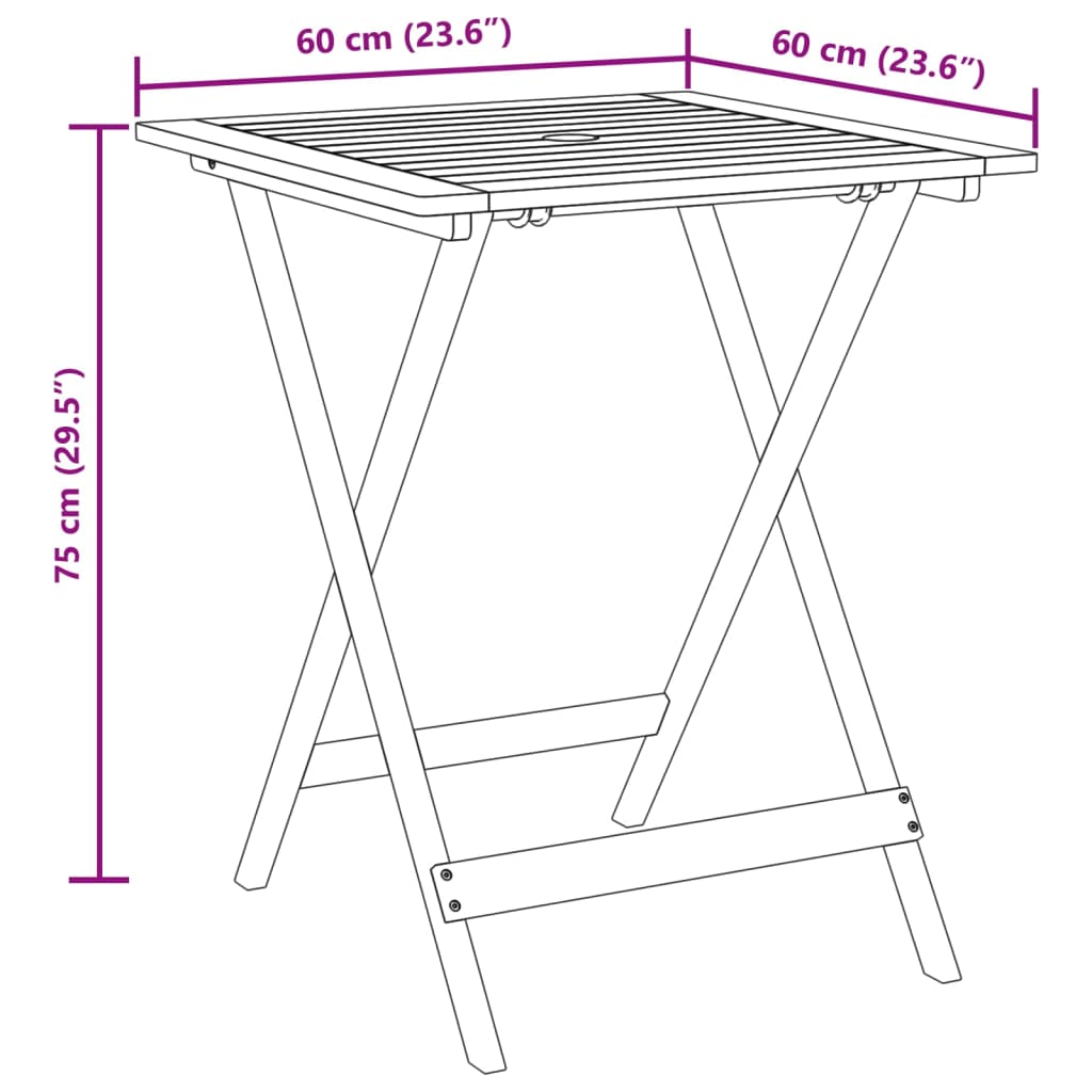Frenti Solid Acacia Wood - 60 cm