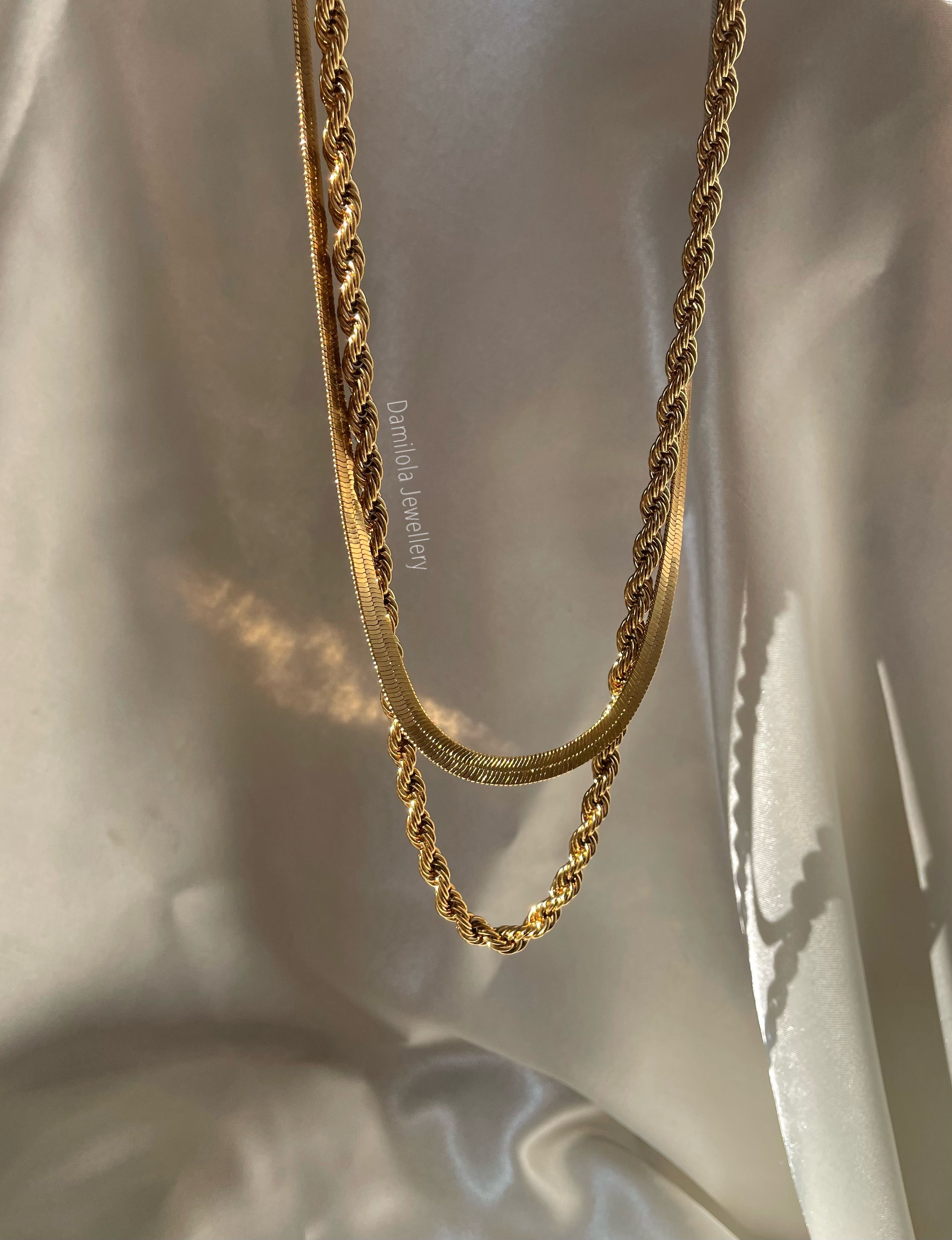 Gold/Silver Snake Herringbone Chain - Single