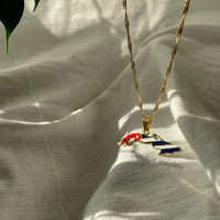 Cuba Flag Map Necklace