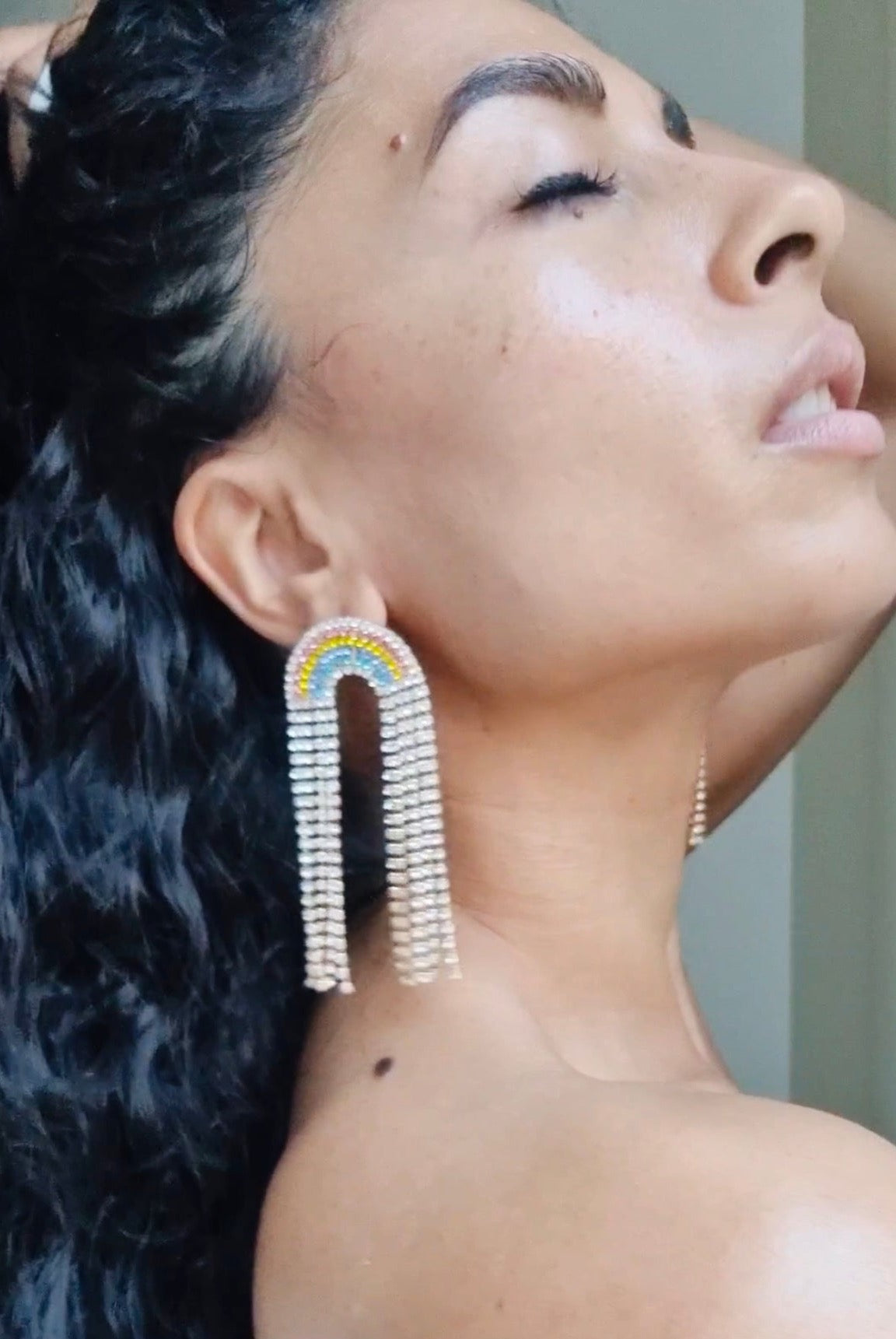 Lexis Statement Rainbow Cascade Earrings