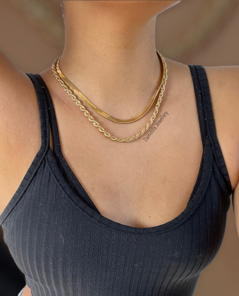 Gold/Silver Snake Herringbone Chain - Single