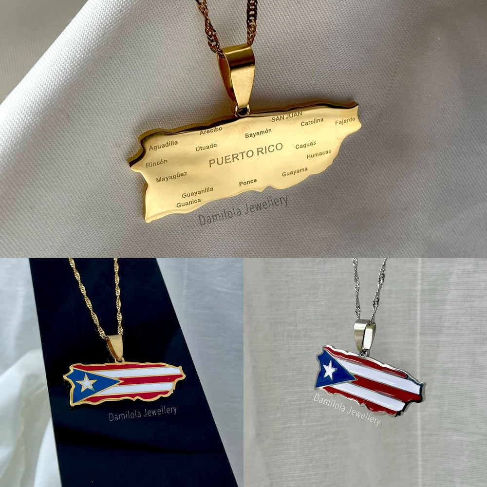 Puerto Rico Flag Necklace 🇵🇷 (3 Styles)