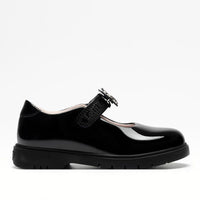 Lelli Kelly Girls Delilah 3  Colour Changing Butterfly Charm Chunky Black Patent School Shoes