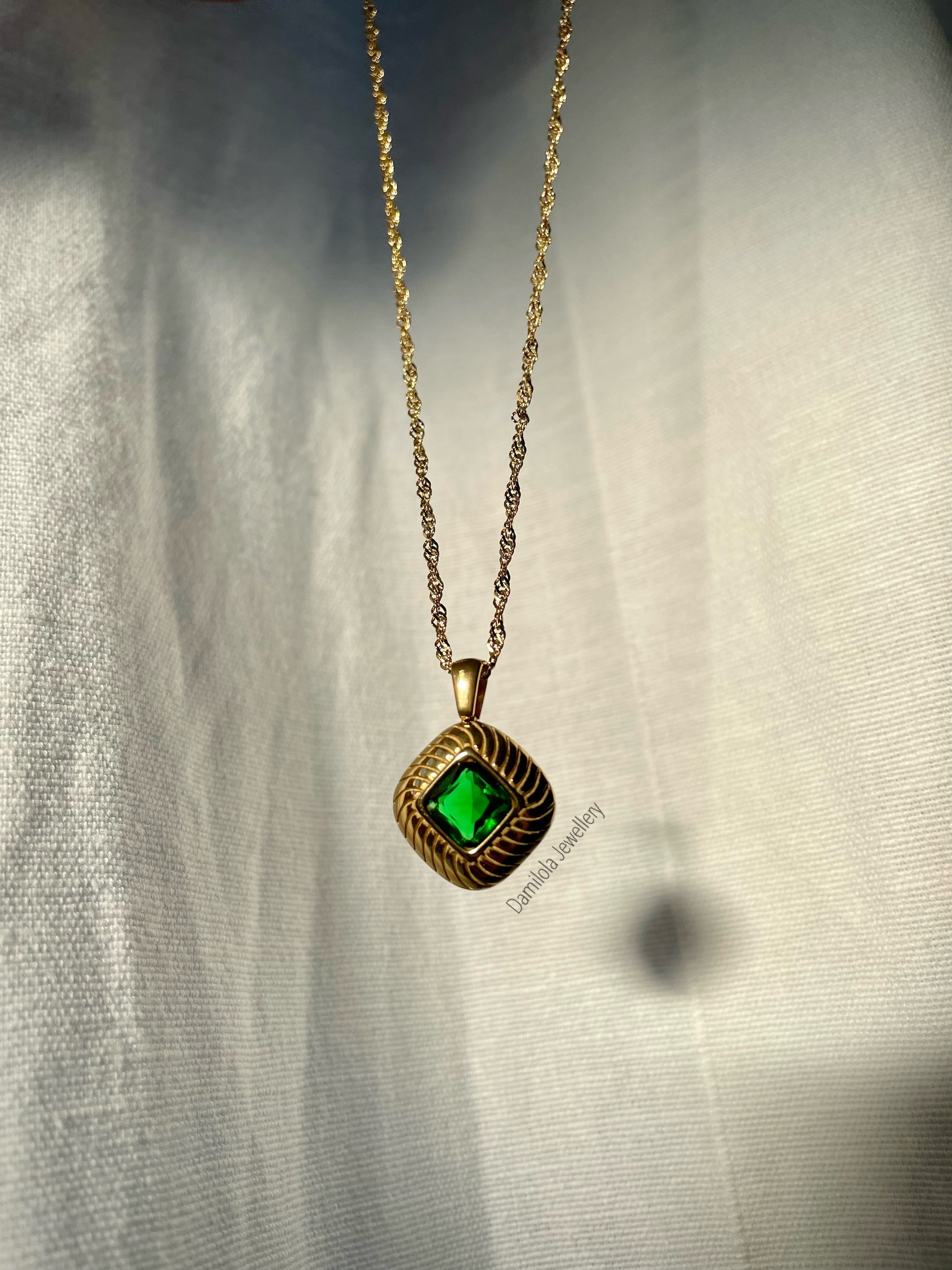 Aja ‘Emerald’ Pendant Necklace