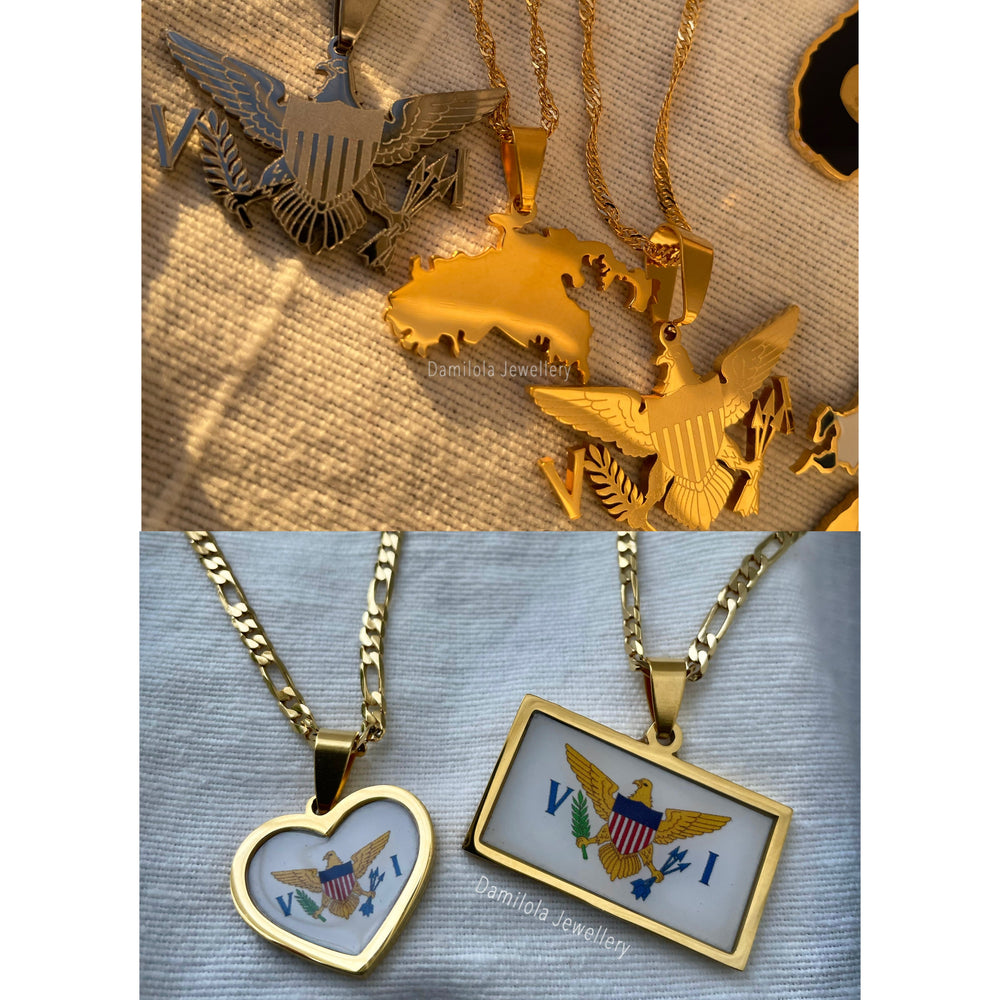 US Virgin Islands Flag Necklace🇻🇮 (4 Styles)