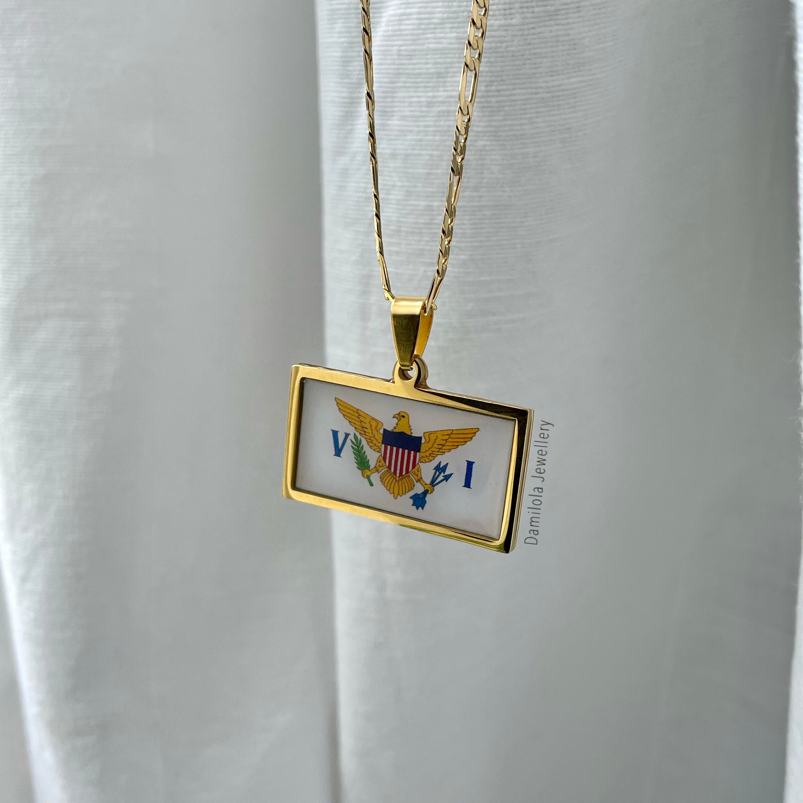 US Virgin Islands Flag Necklace🇻🇮 (4 Styles)