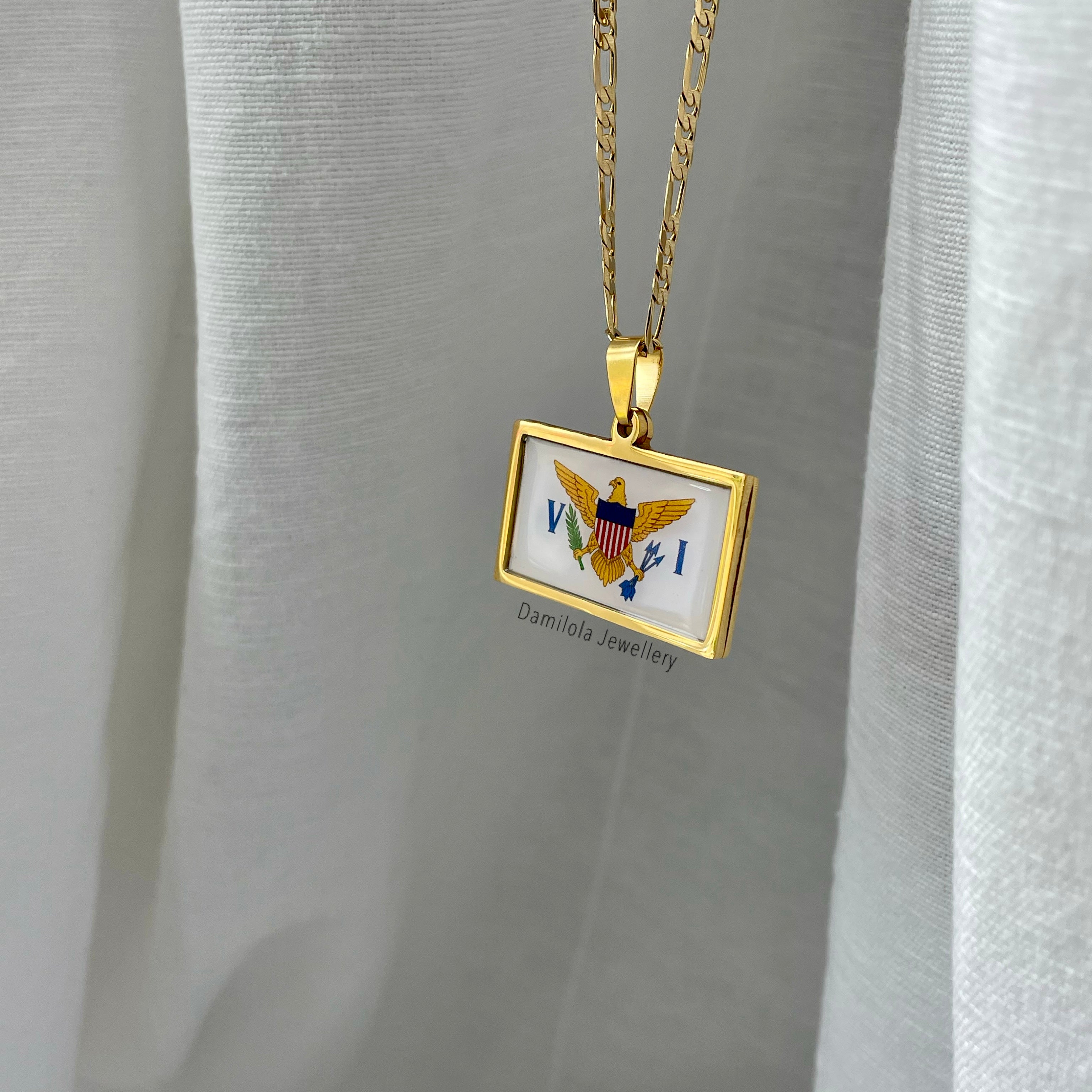 US Virgin Islands Flag Necklace🇻🇮 (4 Styles)