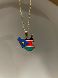 South Sudan Flag Map Necklace 🇸🇸