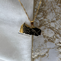 Yemen - Engraved Map Necklace - Gold/Silver