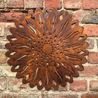 Large Rusty Metal Sunflower Garden Decoration