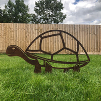 Large Rusty Metal Tortoise Garden Decoration