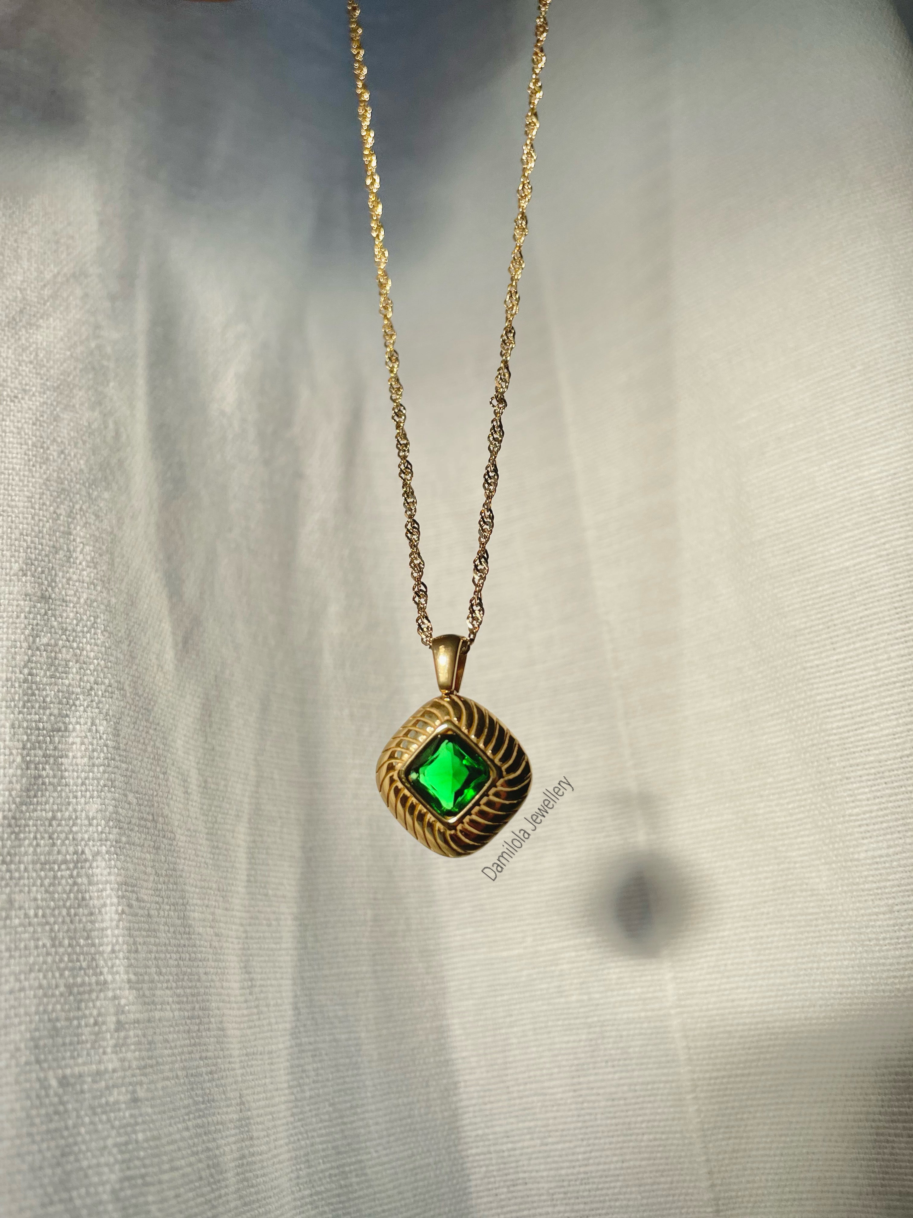 Aja ‘Emerald’ Pendant Necklace