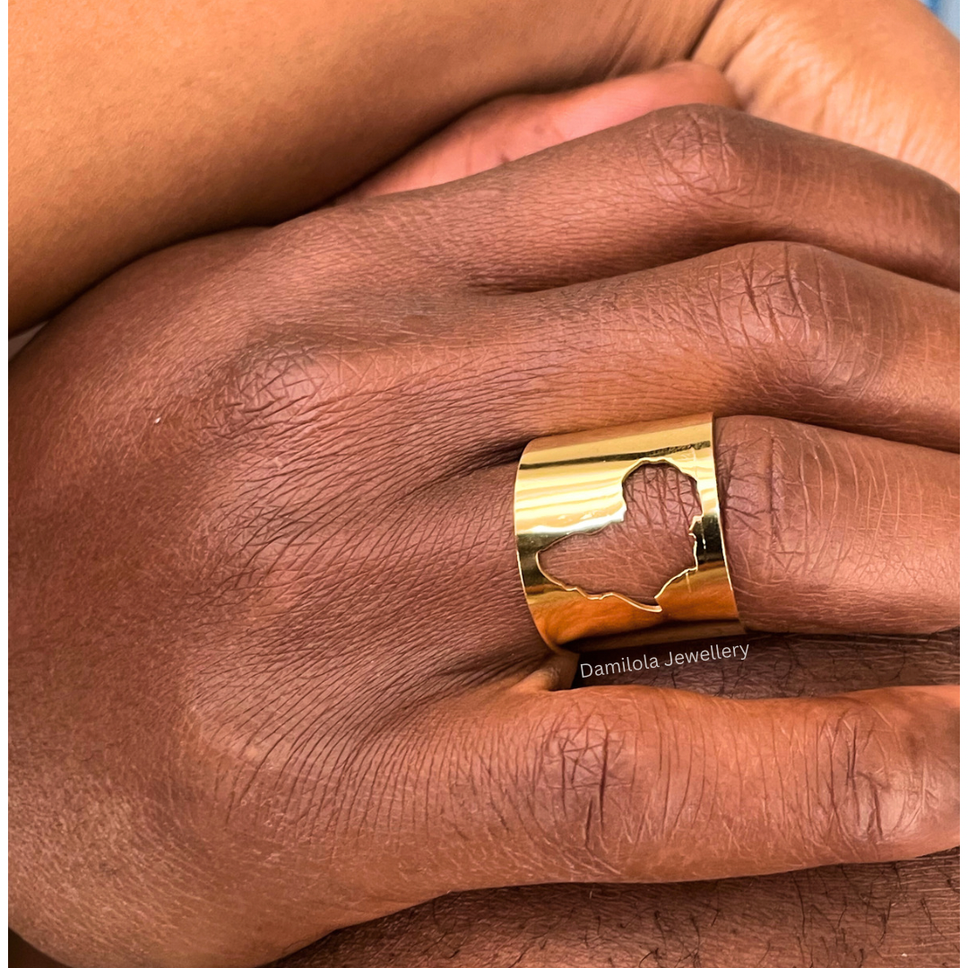 Africa Ring ‘Abiola’ - Silver/Gold