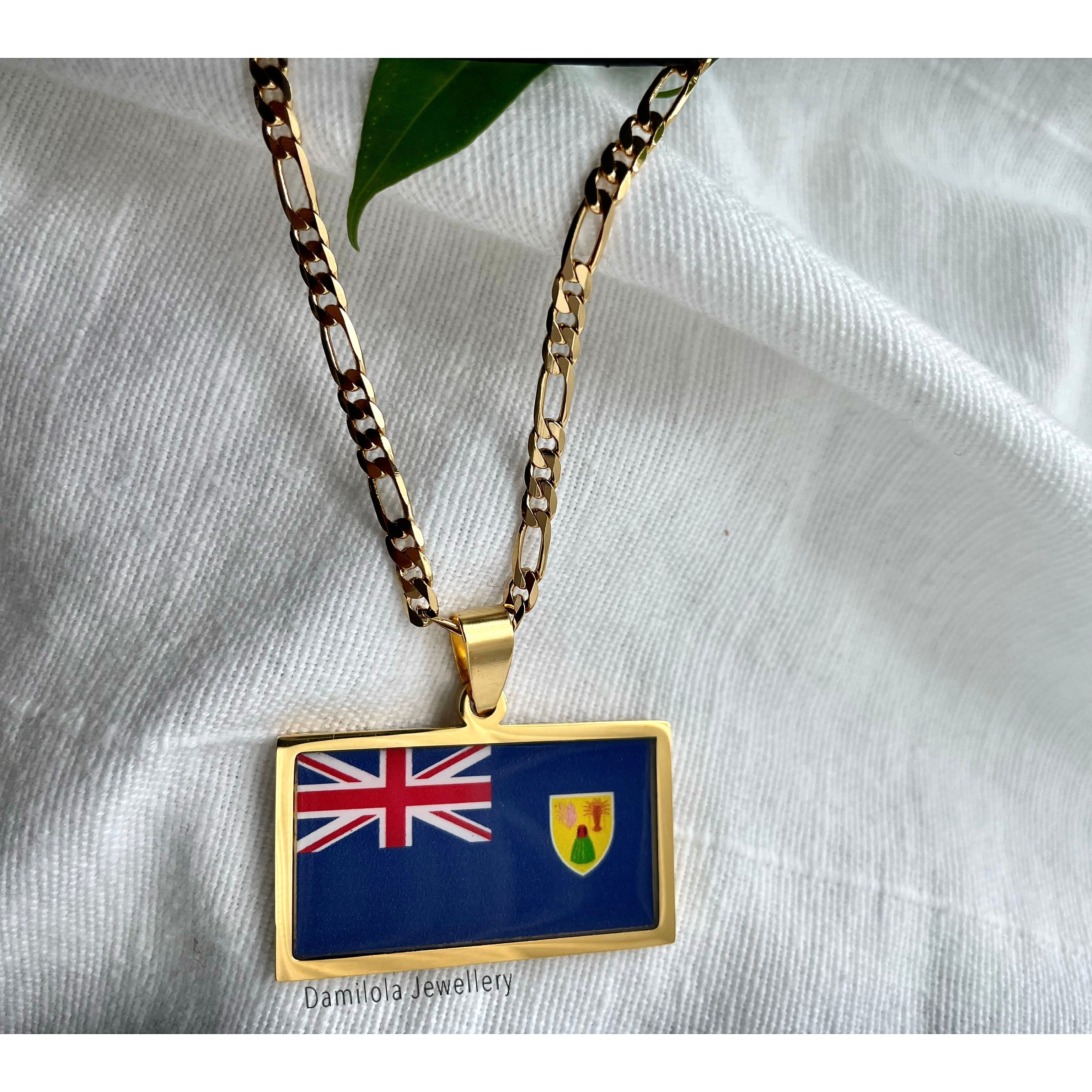 Turks and Caicos Flag Necklace 🇹🇨