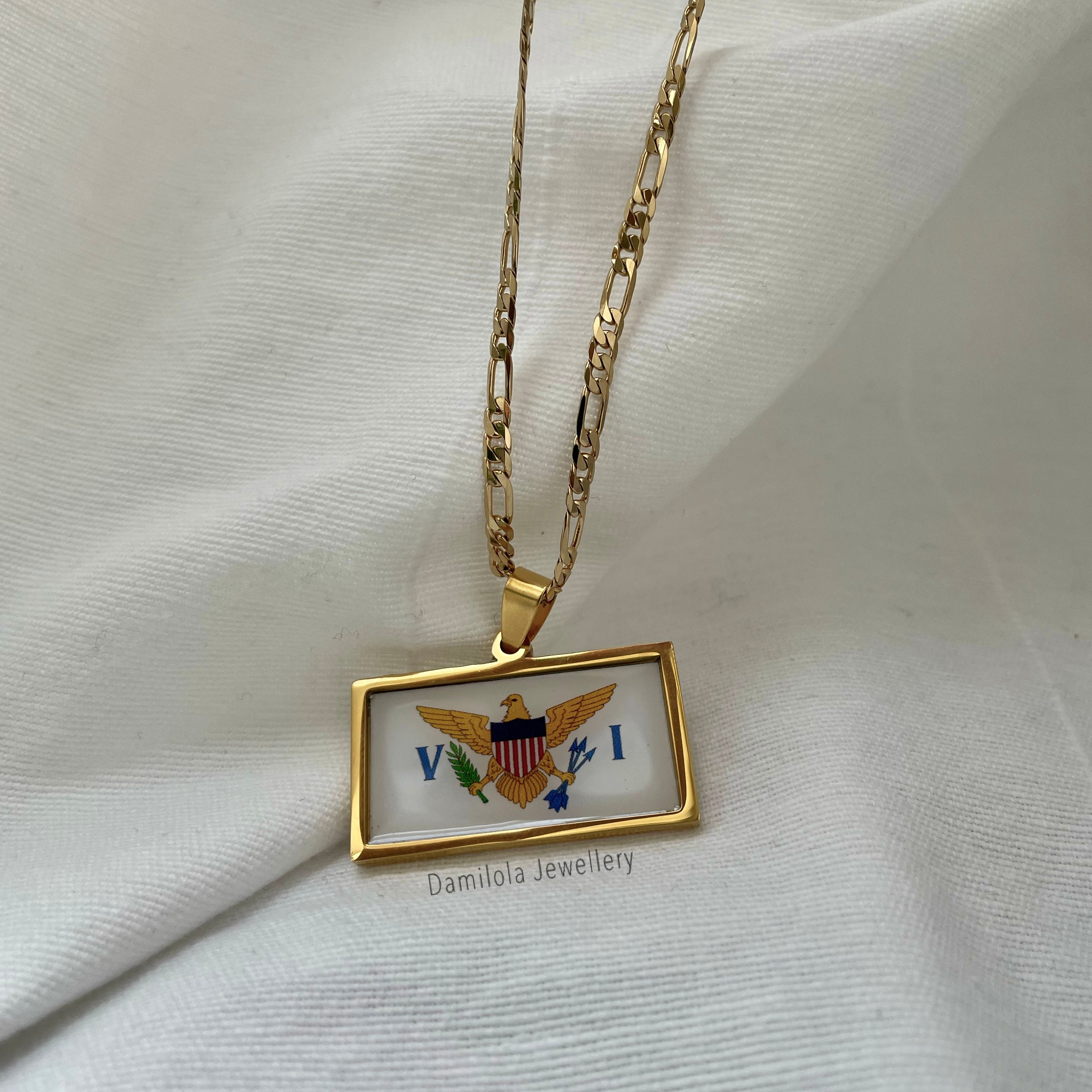 US Virgin Islands Flag Necklace🇻🇮 (4 Styles)