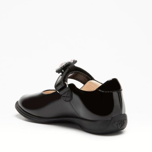 Lelli Kelly Dino Black Patent Leather Multicoloured Dinosaur School Shoes Girls