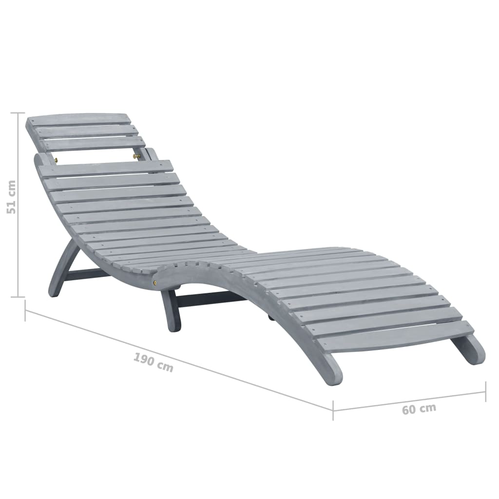 Velka Grey Acacia Wood - 190cm Foldable