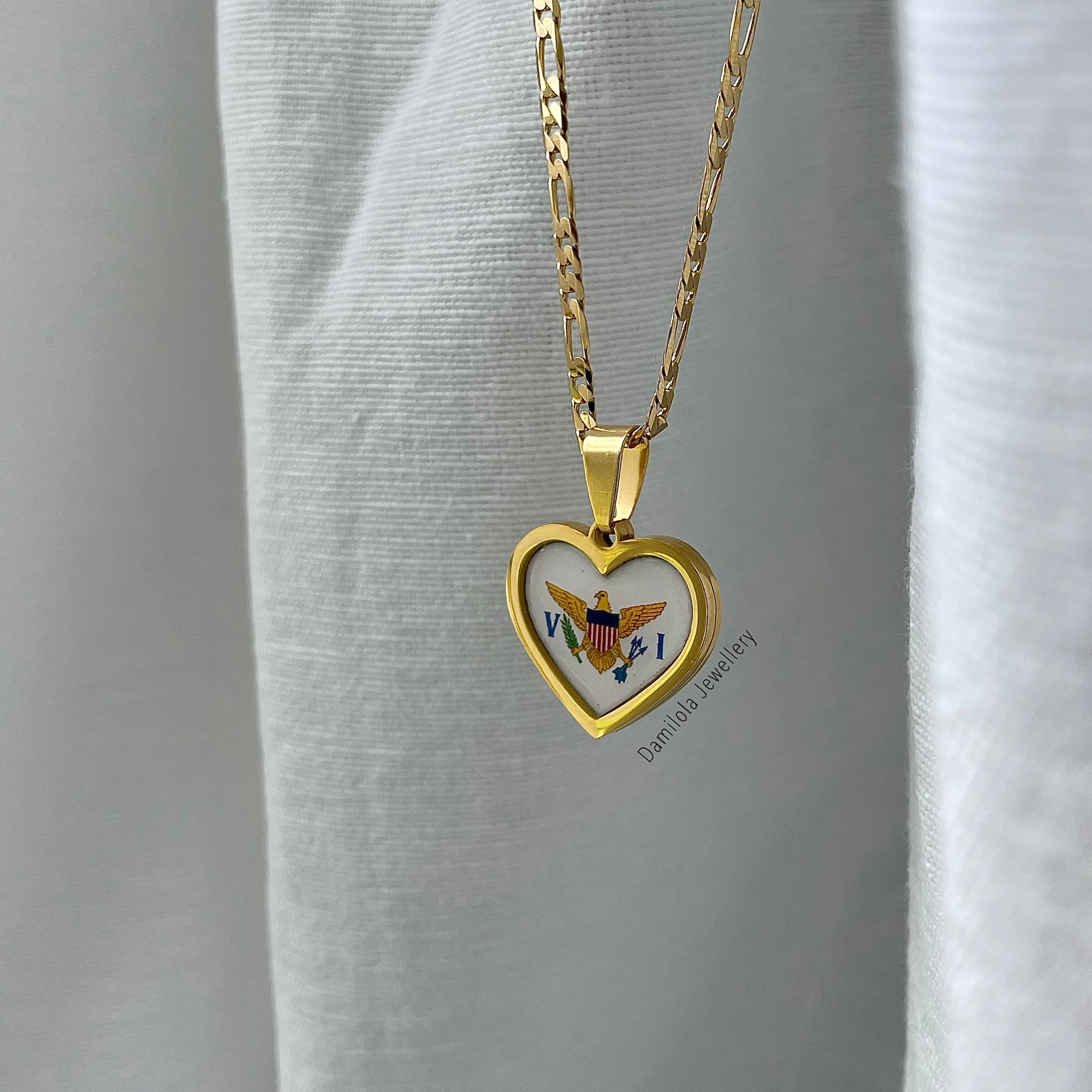 US Virgin Islands Flag Necklace🇻🇮 (4 Styles)