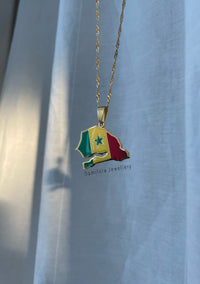 Senegal Flag Map Necklace 🇸🇳