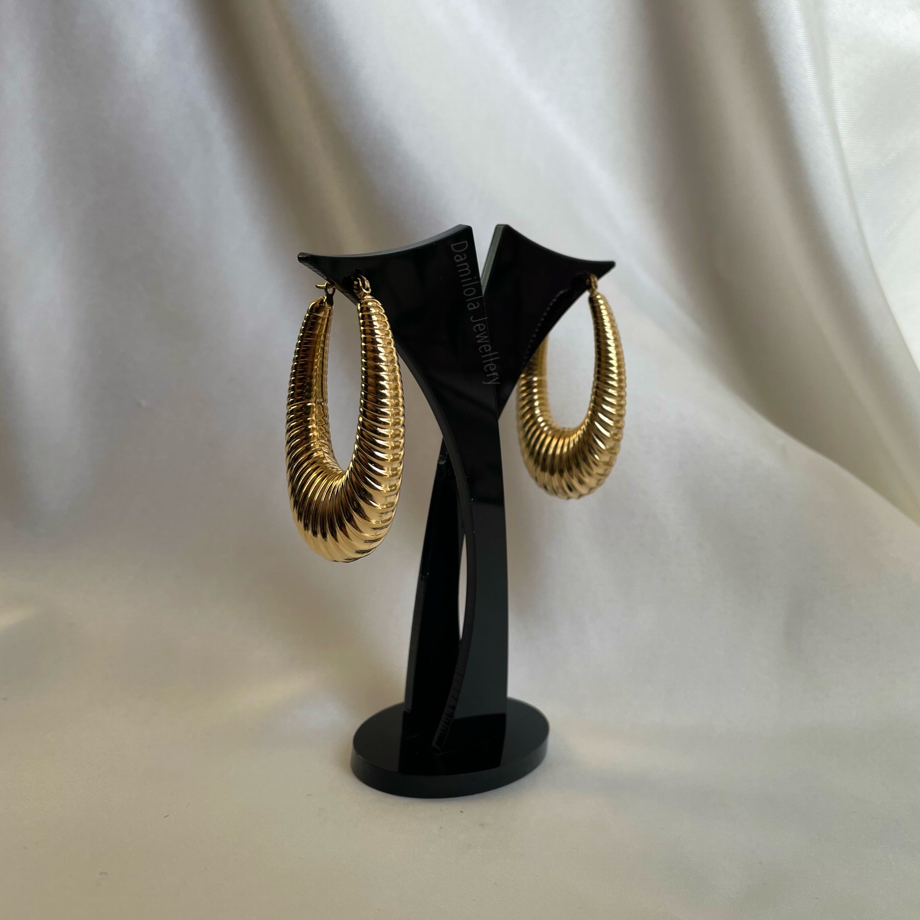 Gold Oval Hoop Earrings - ‘Mariama’
