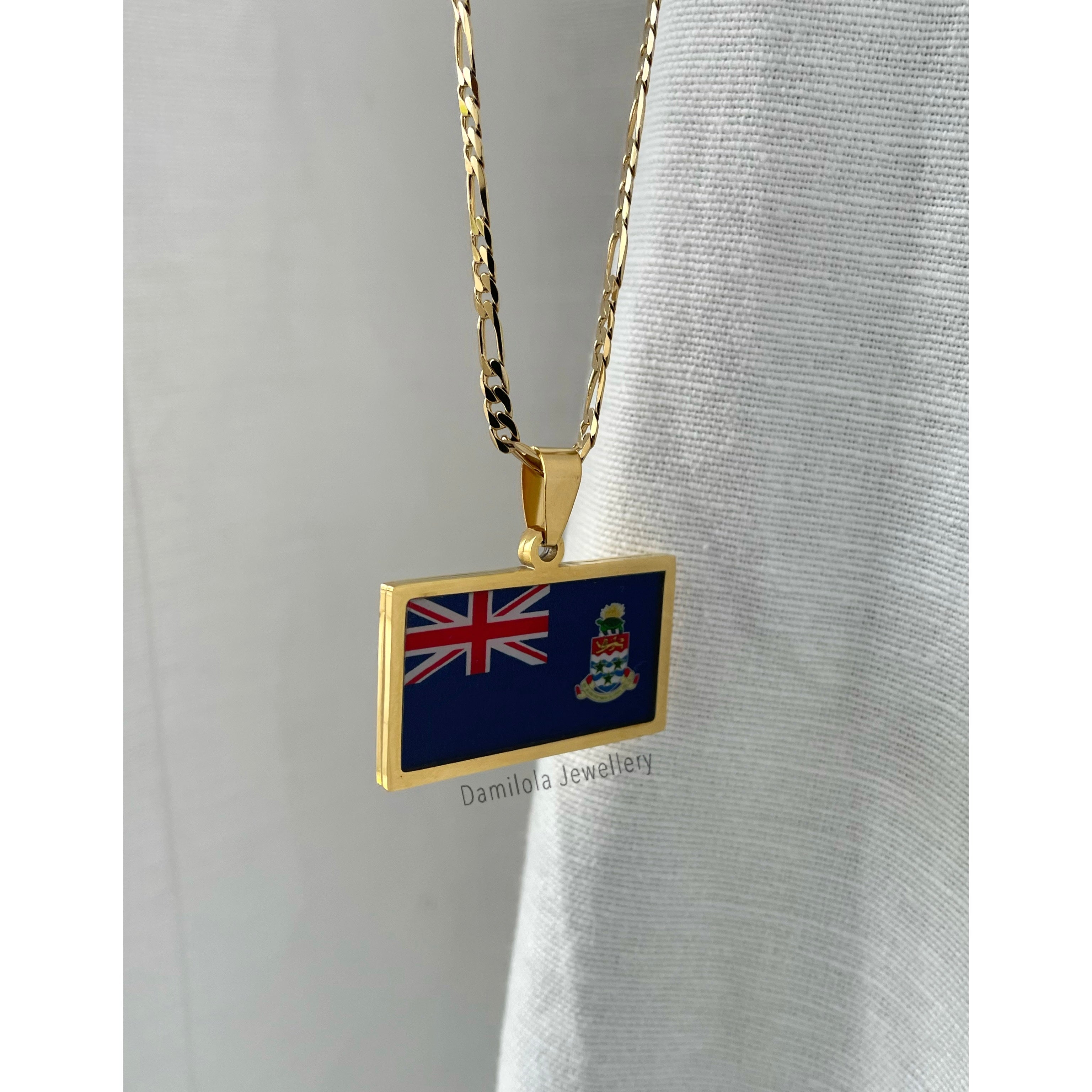 Cayman Islands Flag Necklace 🇰🇾