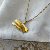 Yemen - Engraved Map Necklace - Gold/Silver