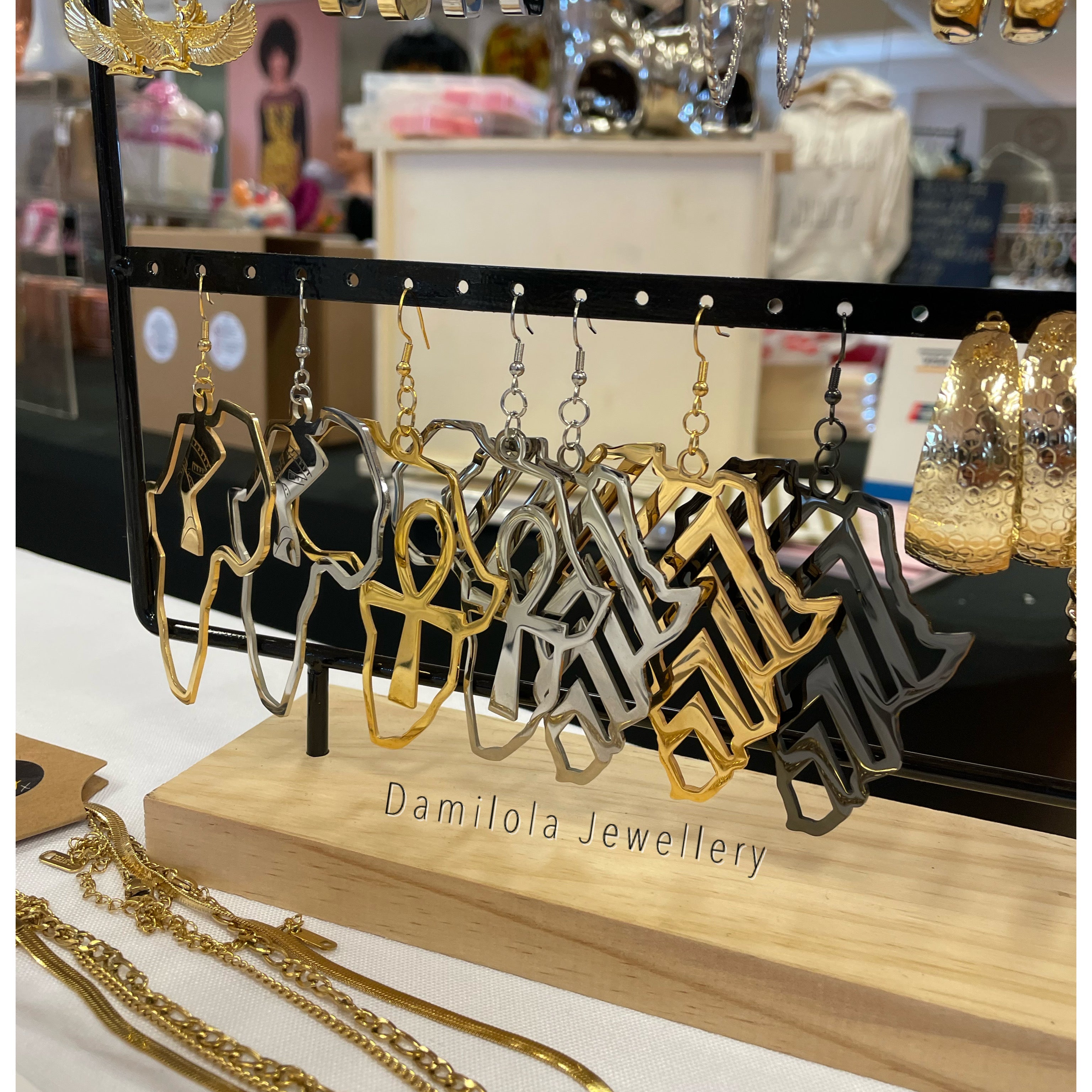Queen Nefertiti Africa Earrings- Gold/Silver