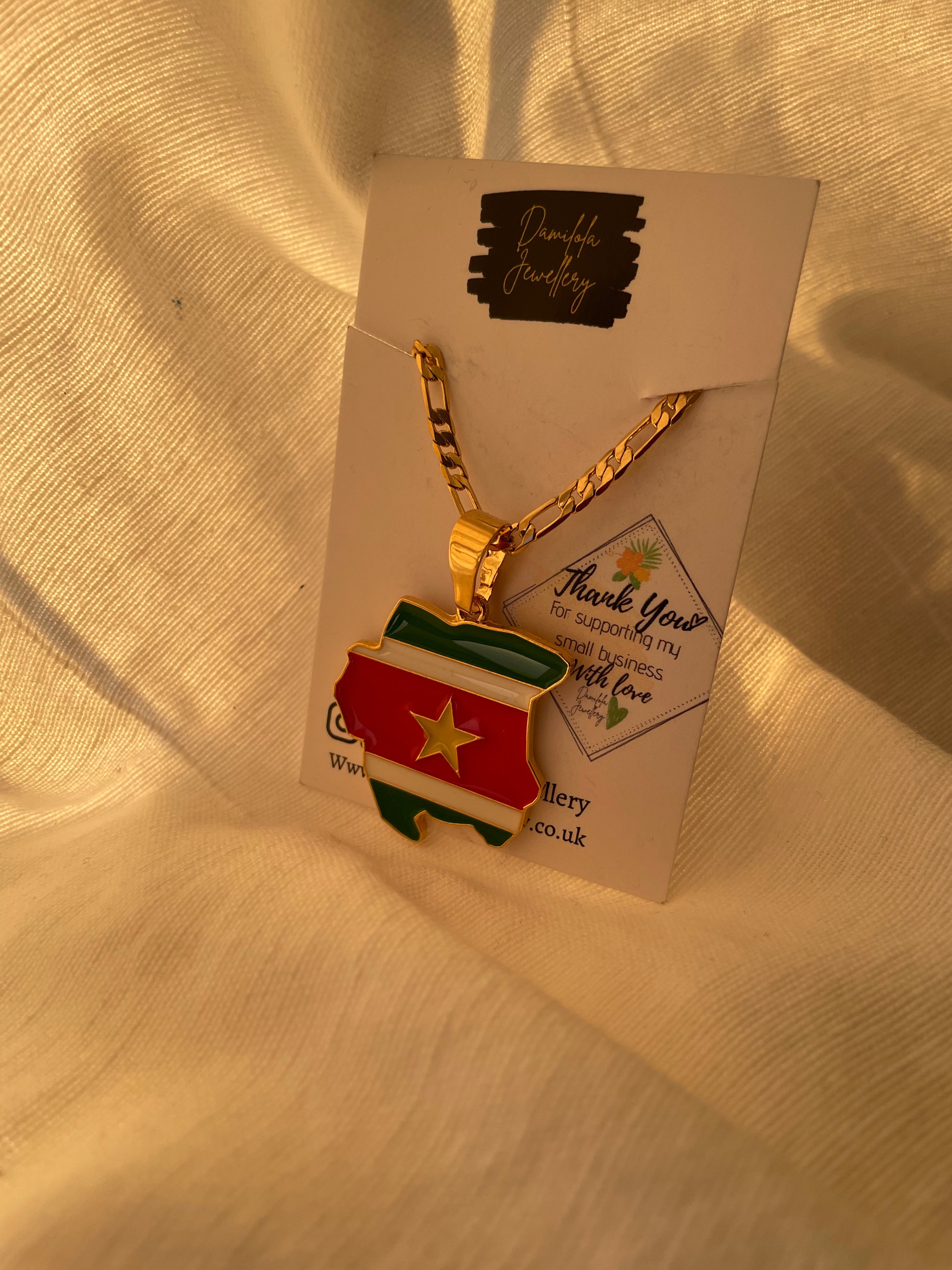 Suriname Flag Necklace 🇸🇷