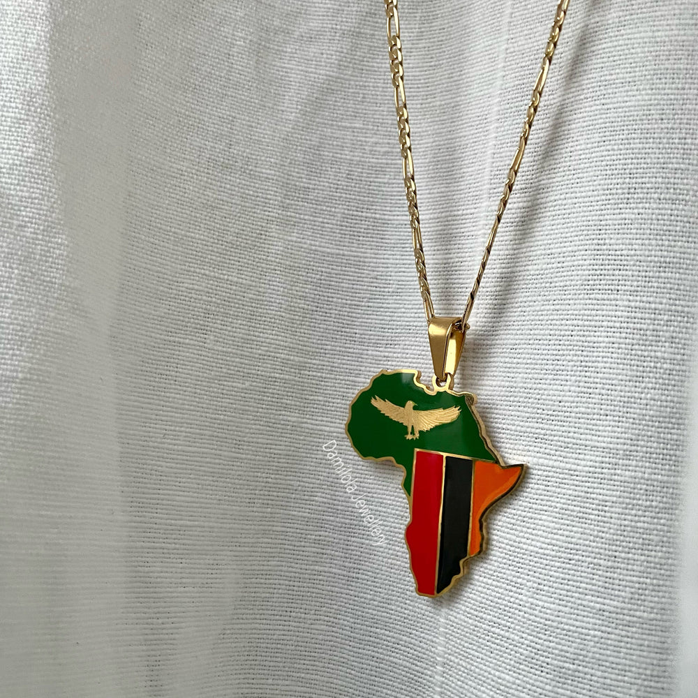 Zambia Flag Necklace 🇿🇲