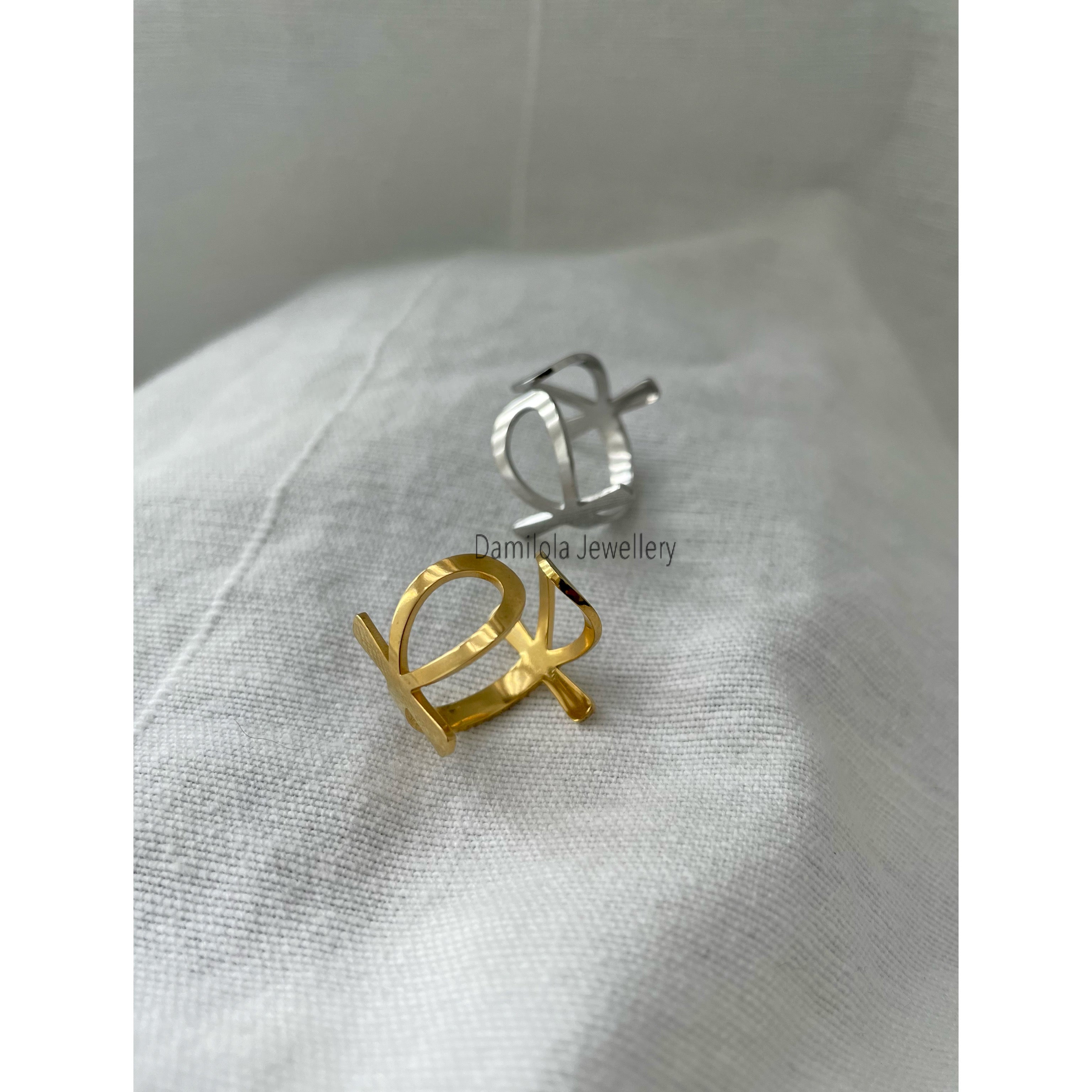 Wrap Ankh Ring - Gold/Silver