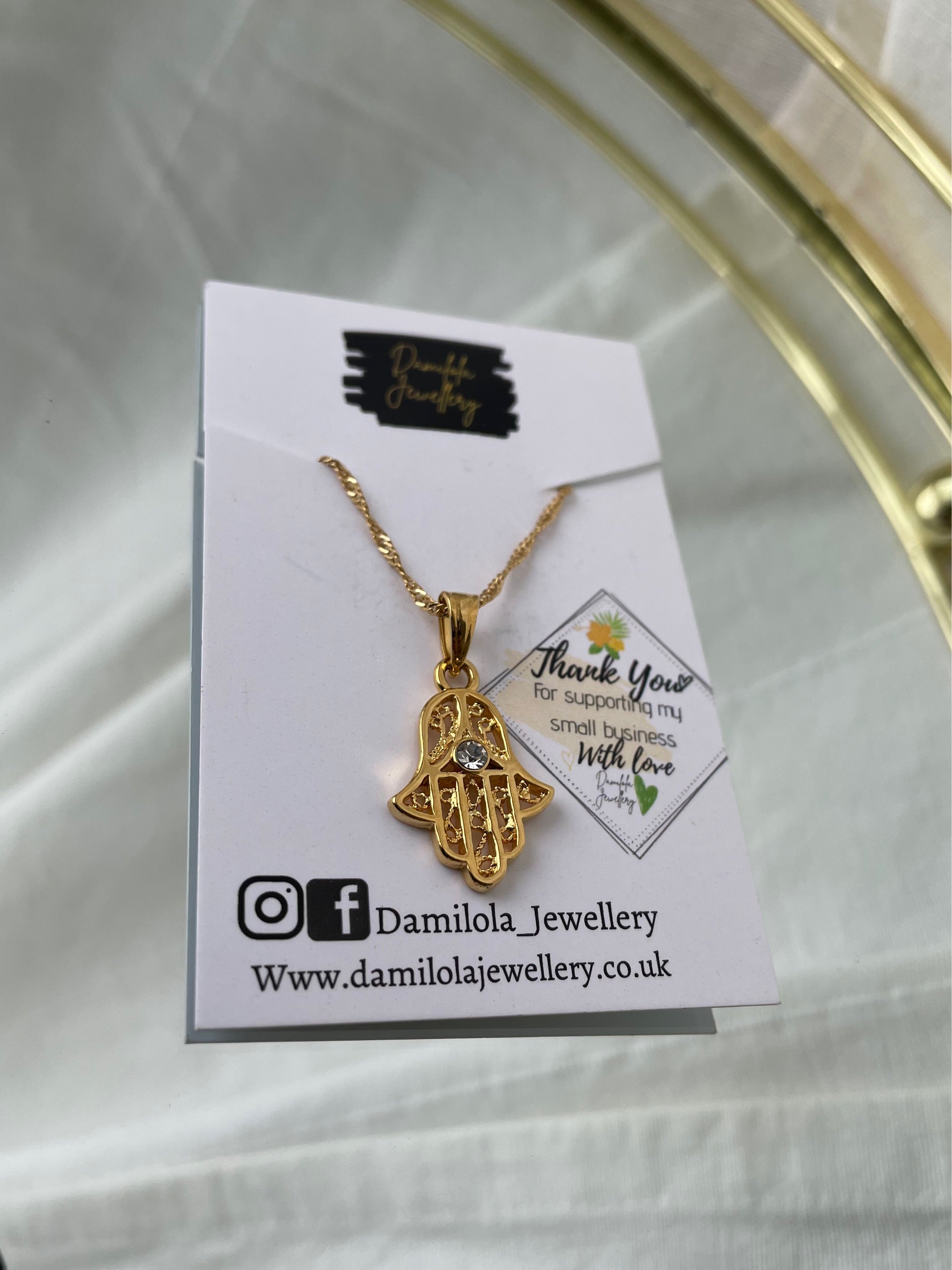 'Bad Energy Stay Far Away' - Hamsa Hand Necklace