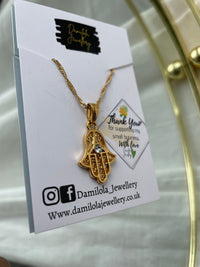 'Bad Energy Stay Far Away' - Hamsa Hand Necklace