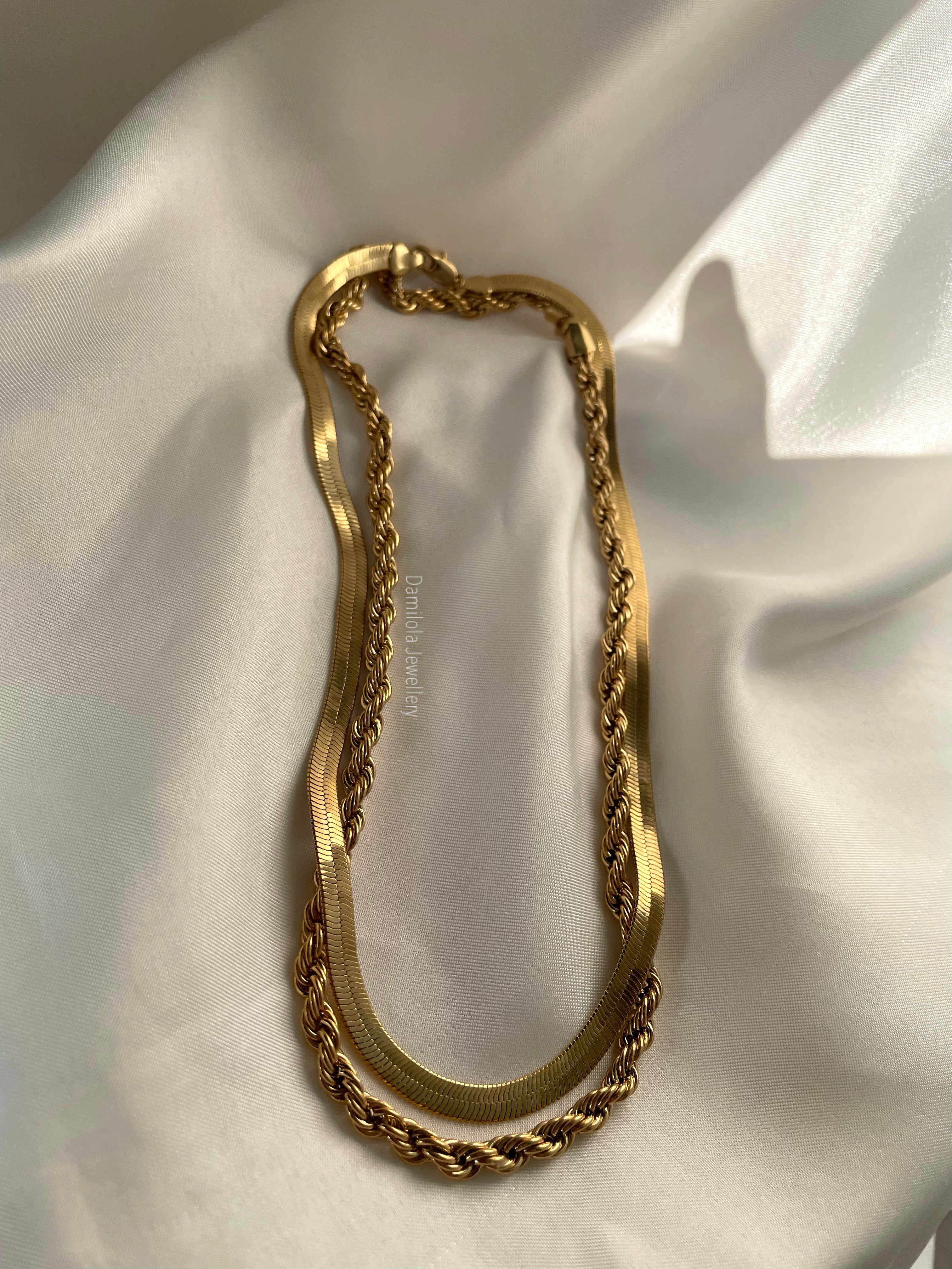 Gold/Silver Snake Herringbone Chain - Single