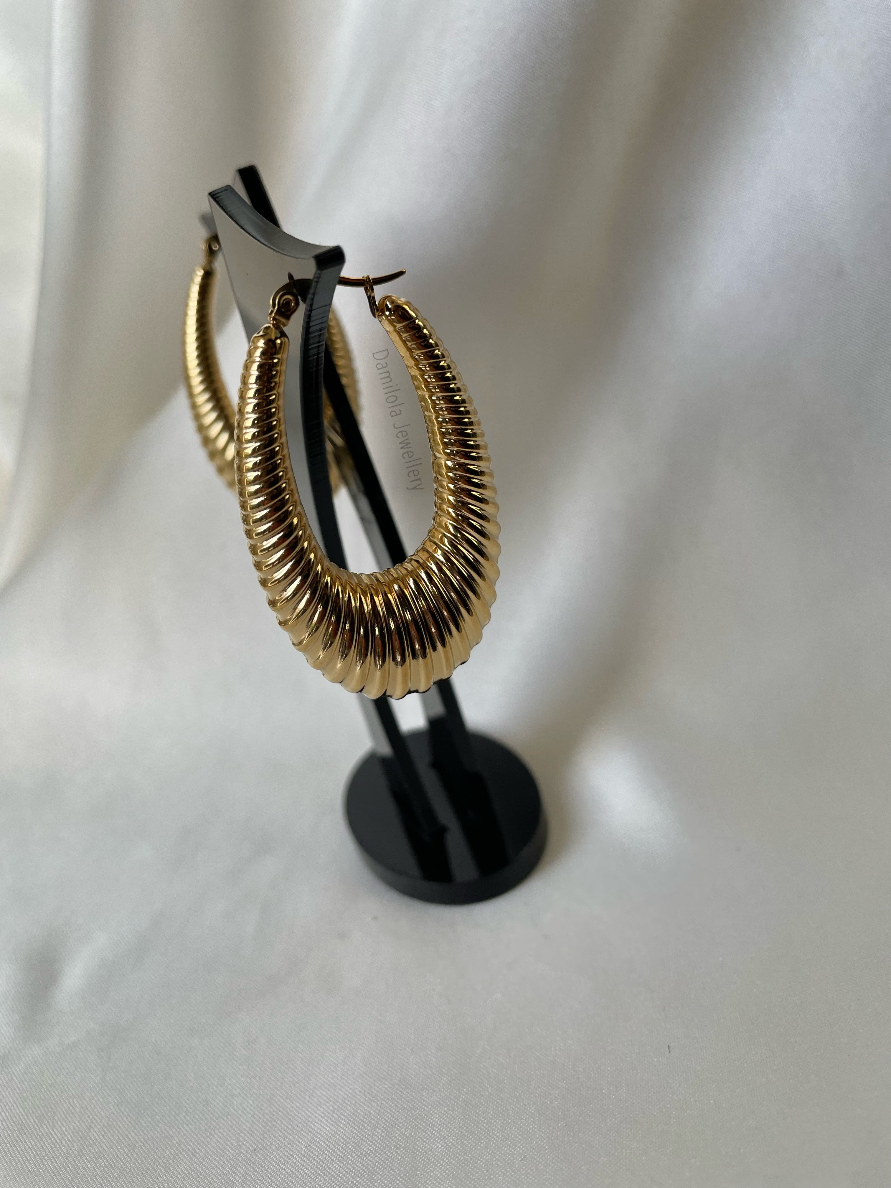 Gold Oval Hoop Earrings - ‘Mariama’