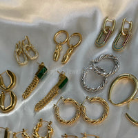 ‘Cleopatra’ 2 in 1 Minimalist Cubic Zirconia Dangly Earrings