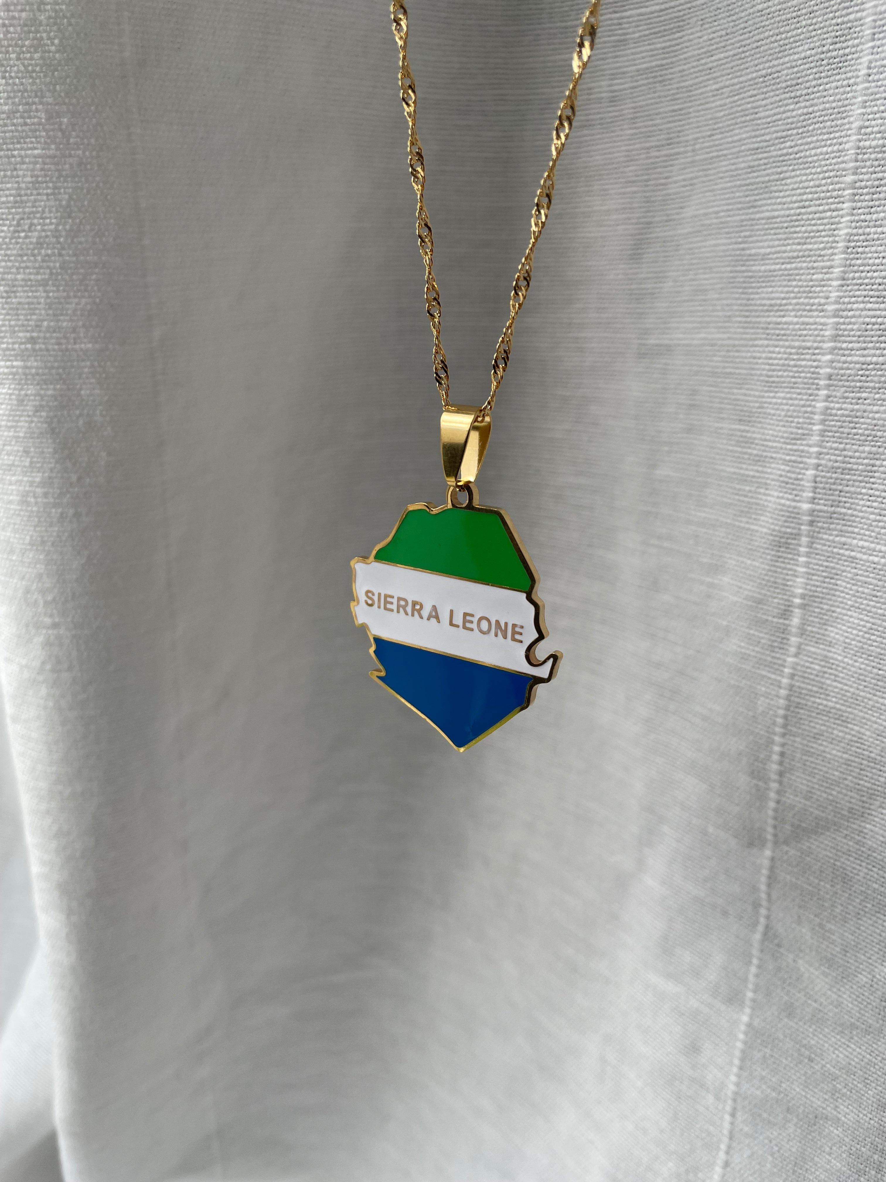 Sierra Leone Flag Necklace🇸🇱