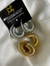 ‘Sade’ Ridge Hoops - Gold/Silver *LAST CHANCE*