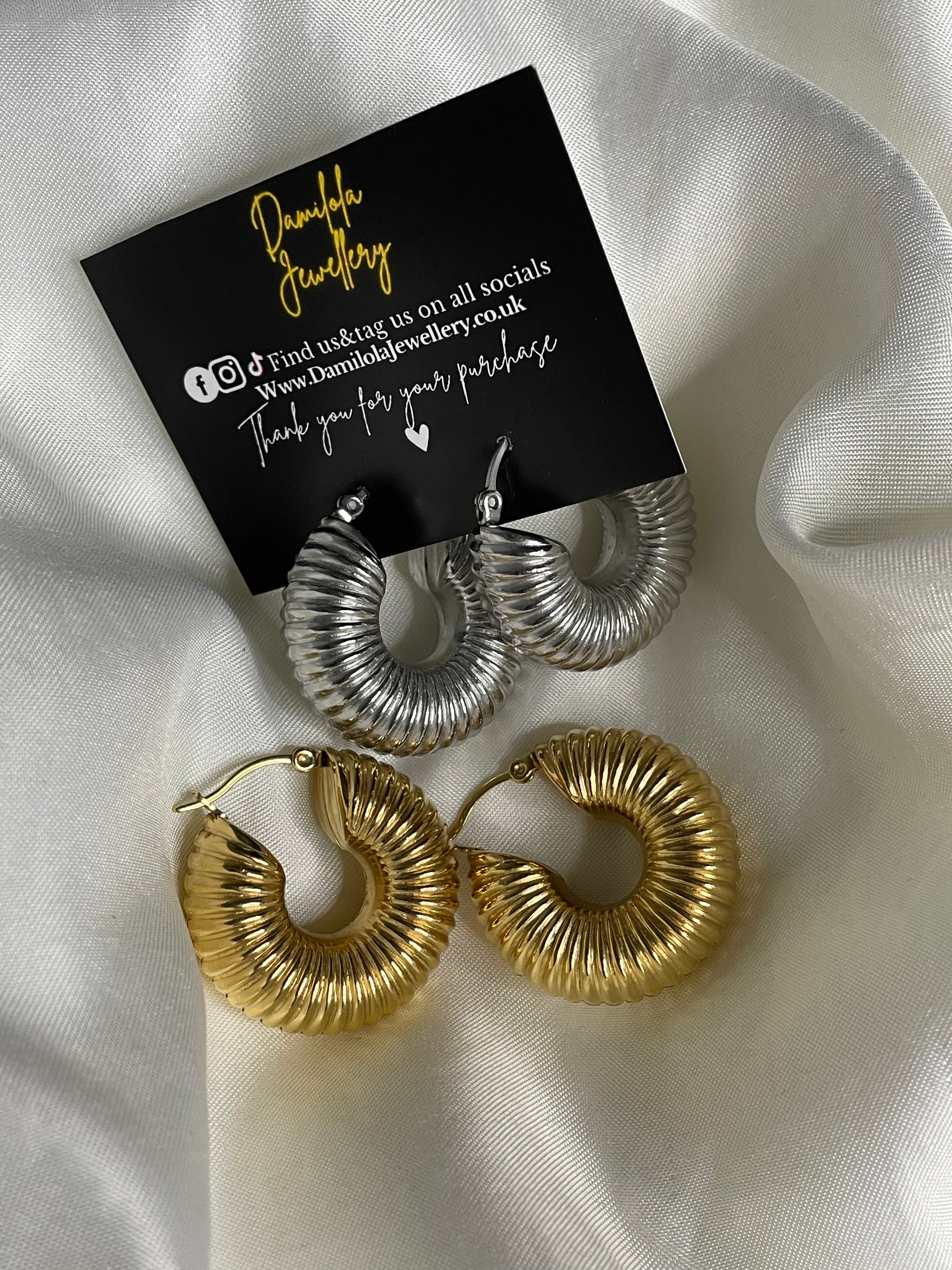 ‘Sade’ Ridge Hoops - Gold/Silver *LAST CHANCE*