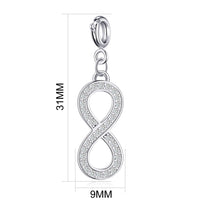 Infinity Charm Created with Zircondia® Crystals