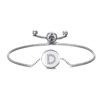Initial Friendship Bracelet Letter D Created with Zircondia® Crystals