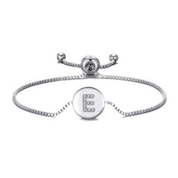 Initial Friendship Bracelet Letter E Created with Zircondia® Crystals