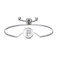 Initial Friendship Bracelet Letter F Created with Zircondia® Crystals