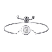Initial Friendship Bracelet Letter G Created with Zircondia® Crystals