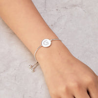 Initial Friendship Bracelet Letter G Created with Zircondia® Crystals