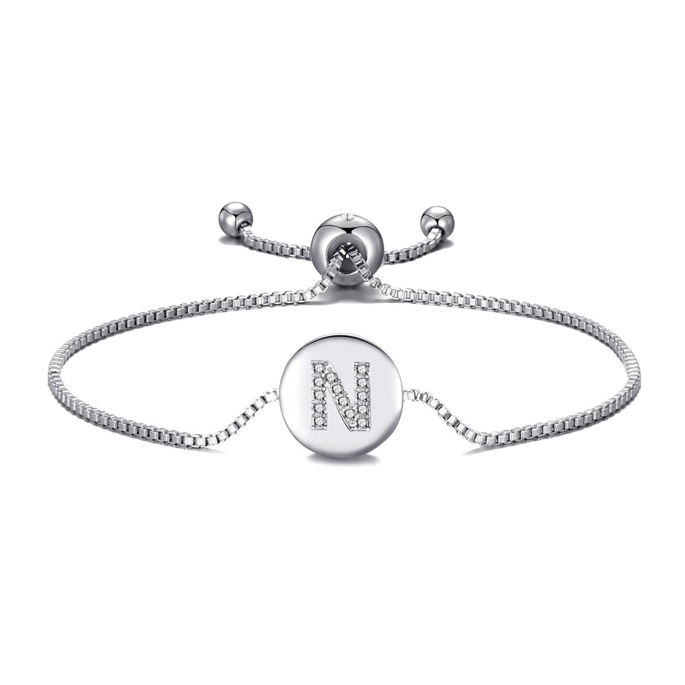 Initial Friendship Bracelet Letter N Created with Zircondia® Crystals