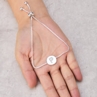 Initial Friendship Bracelet Letter P Created with Zircondia® Crystals