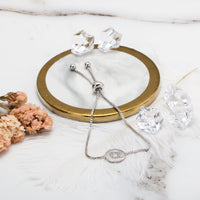 Initial Friendship Bracelet Letter Q Created with Zircondia® Crystals