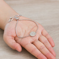 Initial Friendship Bracelet Letter Q Created with Zircondia® Crystals