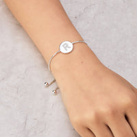 Initial Friendship Bracelet Letter R Created with Zircondia® Crystals